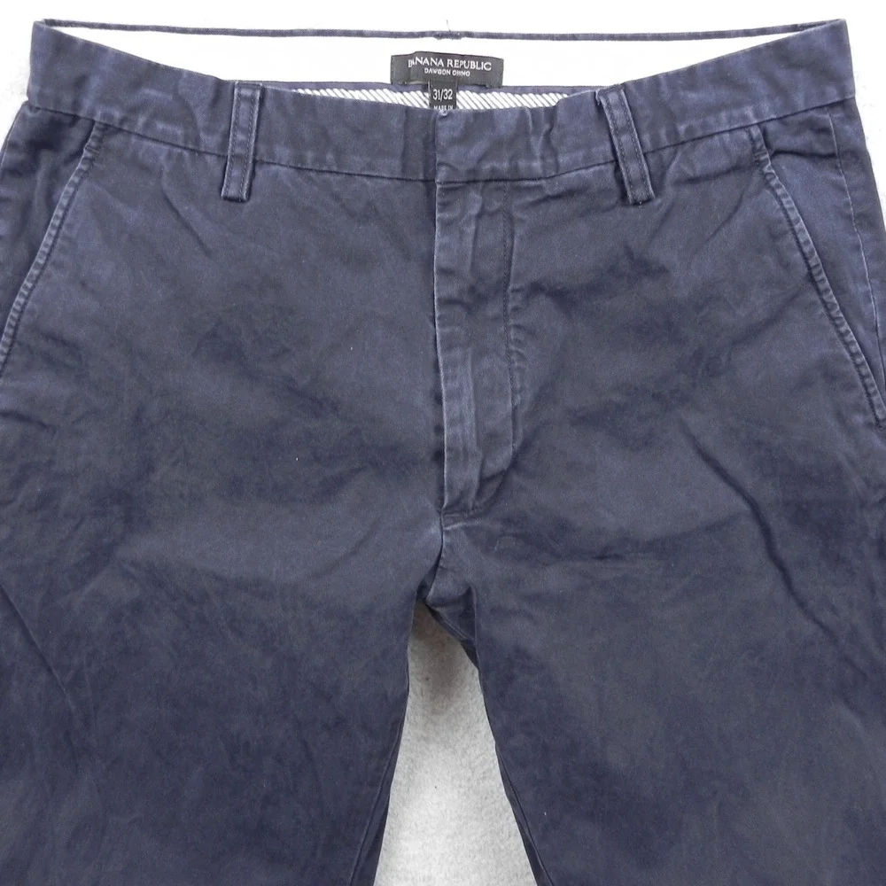 Banana Republic Pants Mens 31 Dawson Chino Navy Blue Cotton Straight Trousers